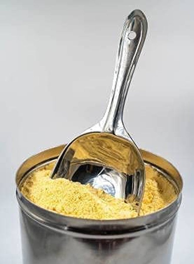 DiBha 2-Piece Stainless Steel Flat Bottom Bar Ice Flour Utility Scoop, Small & Big, Silver (Combo of 2) - Image 4